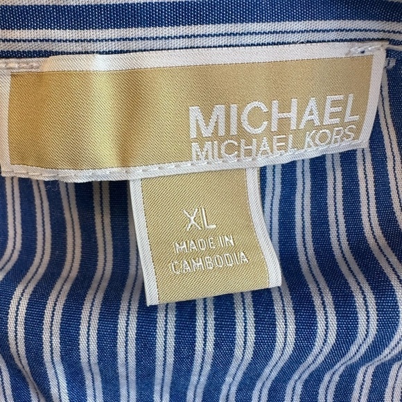 MICHAEL Michael Kors Blue Striped Women's Top - Picture 6 of 7